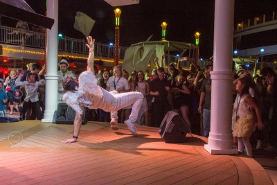 Christian dancing later in the week at the White Hot Party - but this is similar to how he danced with my wife (sans the angle wings)